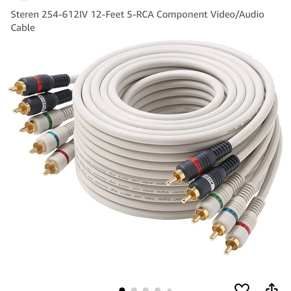 5 audio/ video cables - see pictures brand new